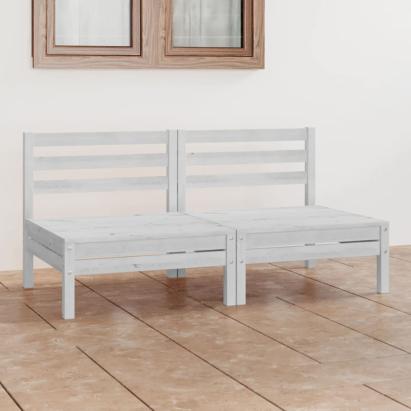 Set mobilier de grădină cu 2 locuri, alb, lemn masiv de pin GartenMobel Dekor