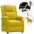 Fotoliu rabatabil electric, galben, catifea GartenMobel Dekor