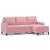Canapea cu 3 locuri și taburet, roz, 180 cm, catifea GartenMobel Dekor