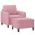 Fotoliu canapea cu taburet, roz, 60 cm, catifea GartenMobel Dekor