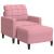 Fotoliu canapea cu taburet, roz, 60 cm, catifea GartenMobel Dekor
