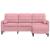 Canapea cu 3 locuri și taburet, roz, 180 cm, catifea GartenMobel Dekor