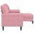 Canapea cu 3 locuri și taburet, roz, 180 cm, catifea GartenMobel Dekor