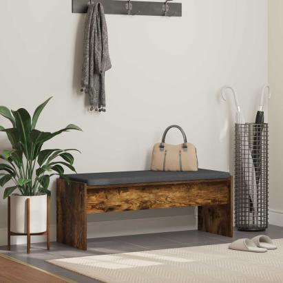 Bancă pentru hol cu pernă Stejar fumuriu 100 x 38 x 46 cm GartenMobel Dekor
