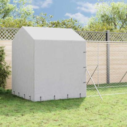 Padoc exterior cu acoperiș argintiu 2x10x2,5 m oțel galvanizat GartenMobel Dekor
