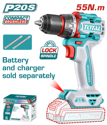 TOTAL - MASINA DE GAURIT - 20V - 55N.m MOTOR FARA PERII (NU INCLUDE ACUMULATOR) PowerTool TopQuality