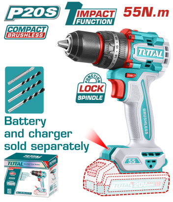 TOTAL - MASINA DE GAURIT CU PERCUTIE - 20V - 55N.m MOTOR FARA PERII (NU INCLUDE ACUMULATOR) PowerTool TopQuality