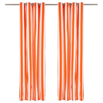Set de draperii Dungi 2 pcs Portocaliu 140 x 225cm GartenMobel Dekor