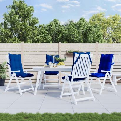 Perne scaun spătar înalt 4 buc albastru regal, țesătură Oxford GartenMobel Dekor
