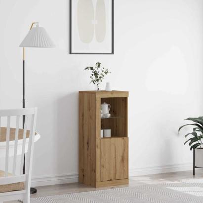 Bufet LED Stejar Artizanal 41 x 37 x 100 cm Lemn compozit GartenMobel Dekor