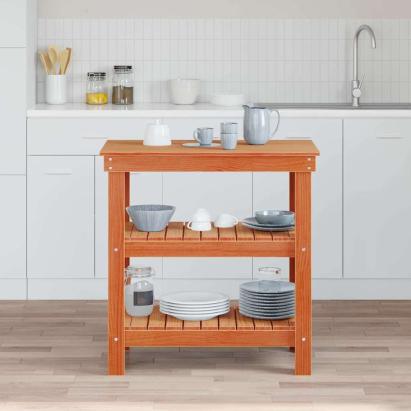 Banc de lucru Maroniu cerat 78,5 x 50 x 80 cm Lemn de pin masiv GartenMobel Dekor