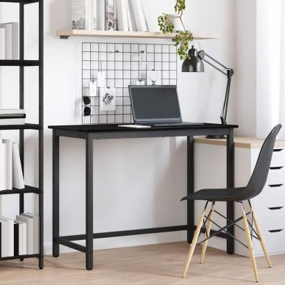 masă Stejar Negru 80 x 50 x 76,5 cm Lemn ingineresc și oțel GartenMobel Dekor