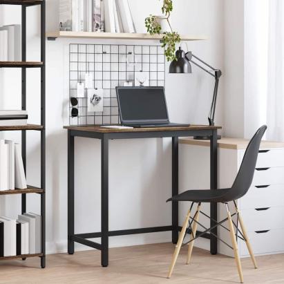 masă Stejar fumuriu 100 x 50 x 76,5 cm Lemn ingineresc și oțel GartenMobel Dekor