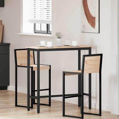 masă natural 100 x 40 x 101 cm Lemn ingineresc și oțel GartenMobel Dekor