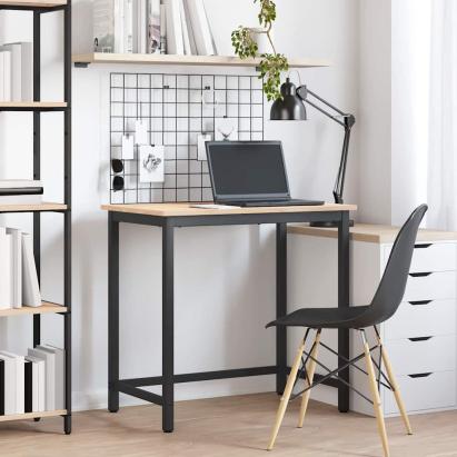 masă natural 80 x 50 x 77 cm Lemn ingineresc și oțel GartenMobel Dekor