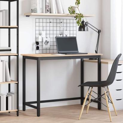 masă natural 100 x 50 x 77 cm Lemn ingineresc și oțel GartenMobel Dekor