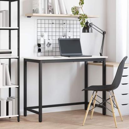 masă Alb 100 x 50 x 77 cm Lemn ingineresc și oțel GartenMobel Dekor