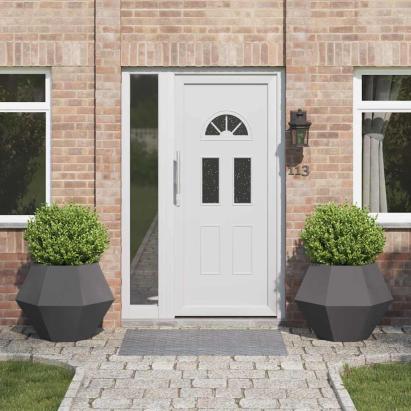 Jardinieră 2 pcs Negru 75 x 75 x 60 cm Oțel GartenMobel Dekor