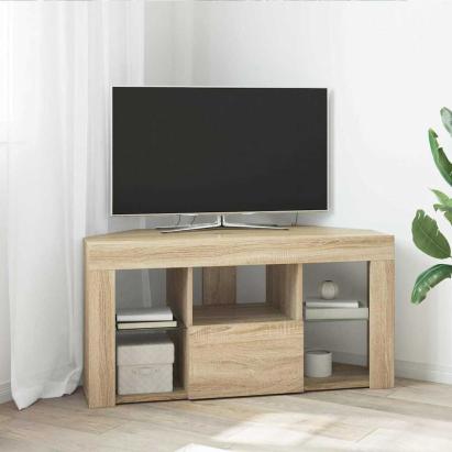 Șifonier LED pentru TV colțar Stejar Sonoma 102 x 40 x 50 cm GartenMobel Dekor