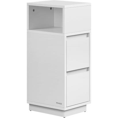 VASAGLE Noptiera ingusta cu 2 sertare, montaj stanga - dreapta, 30x25x65 cm, alb Household NewTrend