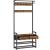 VASAGLE Cuier cu polite de depozitare pantofi si 2 sertare, cadru din otel, stil industrial, 30x80x182cm, maro rustic Household NewTrend