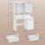 VASAGLE Masa de toaleta cu taburet si oglinda, iluminare LED reglabila, 6 sertare, 98x40x145 cm, alb Household NewTrend
