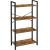 VASAGLE Biblioteca cu 4 etaje din lemn, cadru otel, stil industrial, 66x30x120cm, maro rustic Household NewTrend