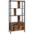 VASAGLE Biblioteca cu 4 rafturi si dulap inferior cu 2 usi, stil industrial, 74x30x155cm, maro rustic Household NewTrend