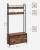 VASAGLE Cuier cu dulap de depozitare pantofi, cadru din otel, stil industrial, 32x85x180cm, maro rustic Household NewTrend