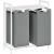 VASAGLE Cos de rufe, 2 compartimente, saci de rufe detasabili, raft, cadru metalic, 2x46L, 73x33x72 cm, alb si gri deschis Household NewTrend