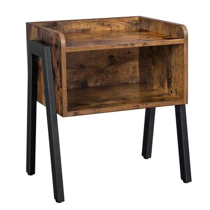 VASAGLE Noptiera cu compartiment de depozitare frontal deschis, MDF, 42x35x52cm, maro rustic Household NewTrend