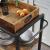 VASAGLE Carucior de servire pe roti pentru bucatarie, 3 polite, tava detasabila, stil industrial, 40x72x86cm, maro rustic Household NewTrend