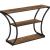 VASAGLE Masa de intrare cu picioare curbate, cadru otel si 3 polite lemn, stil industrial, 120x30x80cm, maro rustic si negru Household NewTrend