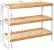 SONGMICS Raft de depozitare din bambus, cu 3 niveluri, 26x70x55cm, alb si maro Household NewTrend