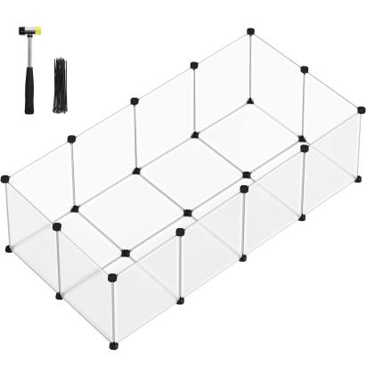 SONGMICS Tarc pentru animale mici rozatoare, din plastic, modulara DIY, 143 x 73 x 46 cm, alb Household NewTrend
