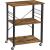 VASAGLE Raft de bucatarie pe roti, carucior de servire cu 3 rafturi, cadru metalic, 40x60x89cm design industrial, maro rustic Household NewTrend