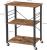 VASAGLE Raft de bucatarie pe roti, carucior de servire cu 3 rafturi, cadru metalic, 40x60x89cm design industrial, maro rustic Household NewTrend