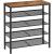 VASAGLE Raft de pantofi, 5 niveluri, rafturi reglabile din plasa, metal, stil industrial, 75x28x93cm, maro vintage negru Household NewTrend