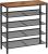 VASAGLE Raft de pantofi, 5 niveluri, rafturi reglabile din plasa, metal, stil industrial, 75x28x93cm, maro vintage negru Household NewTrend