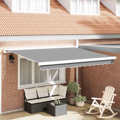 Cadru de copertină Manual Alb 300 x 250 cm Aluminiu GartenMobel Dekor