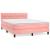 Pat box spring cu saltea, roz, 140x190 cm, catifea GartenMobel Dekor