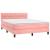 Pat box spring cu saltea, roz, 140x190 cm, catifea GartenMobel Dekor