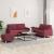 Set canapea cu perne, 3 piese, roșu vin, material textil GartenMobel Dekor