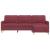 Canapea cu 3 locuri și taburet, roșu vin, 210 cm, textil GartenMobel Dekor