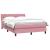 Pat box spring cu saltea, roz, 140x210 cm, catifea GartenMobel Dekor