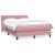 Pat box spring cu saltea, roz, 140x210 cm, catifea GartenMobel Dekor