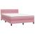 Pat box spring cu saltea, roz, 140x220 cm, catifea GartenMobel Dekor