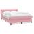 Pat box spring cu saltea, roz, 140x220 cm, catifea GartenMobel Dekor