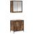 Set mobilier de baie, 2 piese, stejar fumuriu, lemn prelucrat GartenMobel Dekor