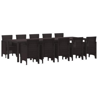 Set de masă pentru grădină cu pernă 11 pcs Maro Ratan GartenMobel Dekor